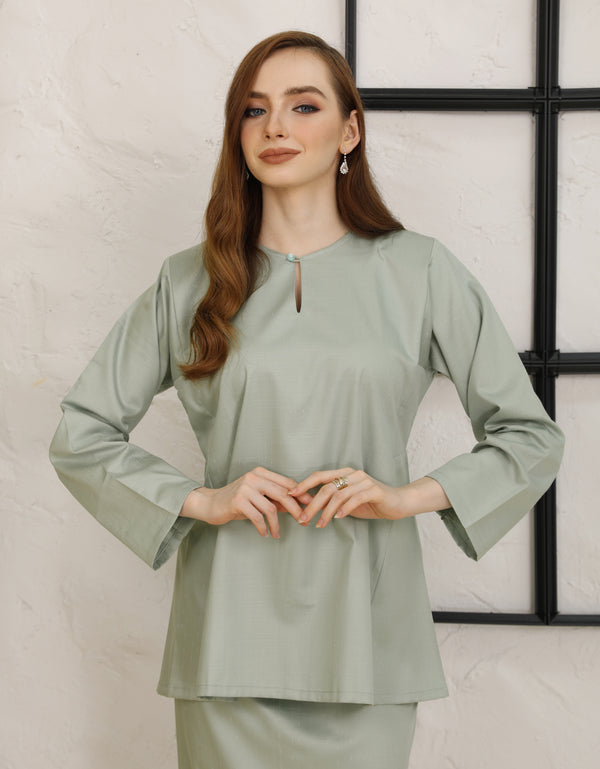 BAJU KURUNG KEDAH PESAK AUDRA (DUSTY MINT)